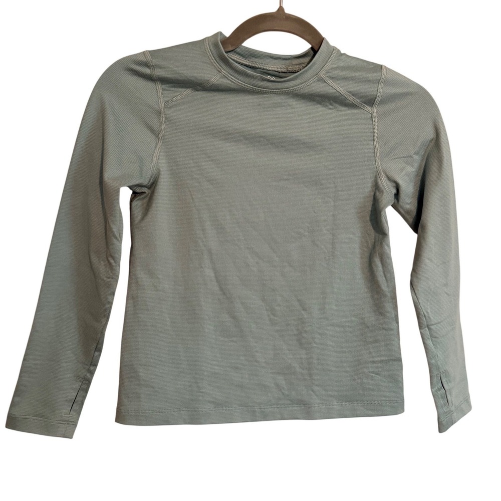 REI Co-op Kids Small 8 Base Layer Top Long Sleeve Sage Green Skiing Snow Winter